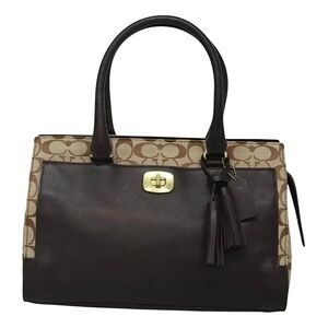 Coach Signature Canvas Satchel Vintage – Brown, Gold Hardware